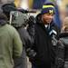 Former Michigan wide receiver Roy Roundtree does an interview with a BTN reporter on the sidelines during spring practice at Michigan Stadium on Saturday, April 13, 2013. Melanie Maxwell I AnnArbor.com